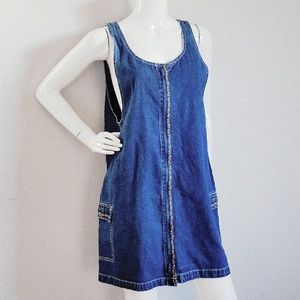 Street Blue Overall Jean Rompet Dress Sz M Blue De